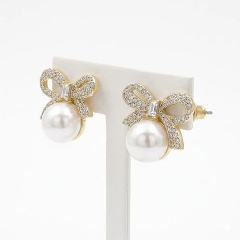 The Timeless Pearl & Bow Stud Earrings