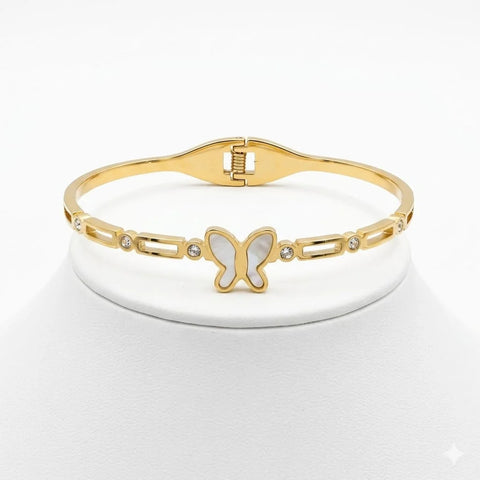 The Enchanted Butterfly Mother-of-Pearl Bangle