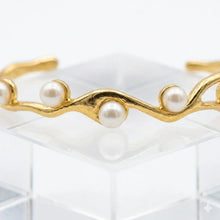 The Sculptural Wave Pearl Cuff