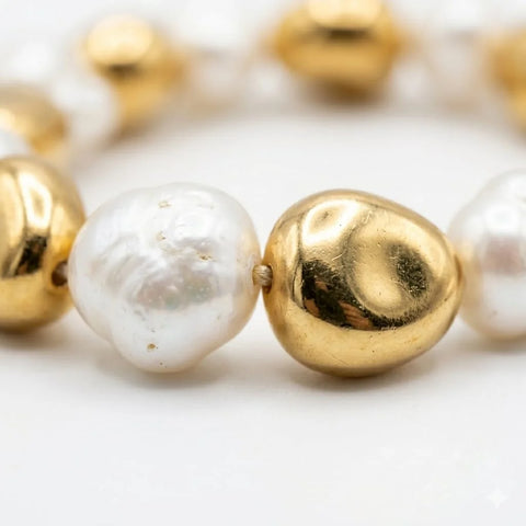 The Organic Gold & Pearl Fusion Bracelet