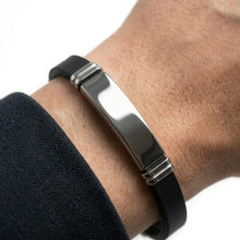 Classic Black Silicone & Stainless Steel Bracelet