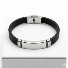 Classic Black Silicone & Stainless Steel Bracelet