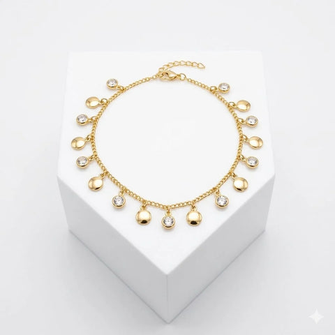 Golden Orbit Multi-Charm Bracelet