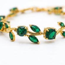 Emerald Leaf Branch Bracelet