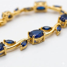 Royal Blue Flora & Leaf Bracelet