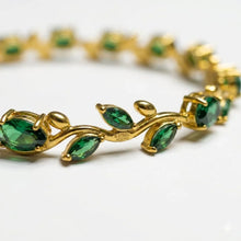 Golden Leaf & Emerald Statement Collar