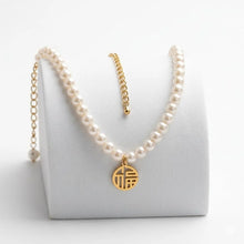 Symbolic Blessing Charm & Pearl Strand