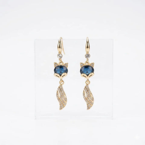The Enchanted Fox Crystal Drop Earrings