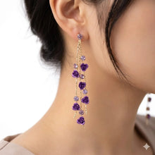 The Enchanted Purple Rose Cascade Earrings