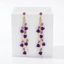 The Enchanted Purple Rose Cascade Earrings
