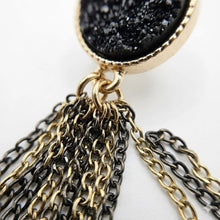Midnight Druzy Tassel Earrings