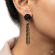 Midnight Druzy Tassel Earrings