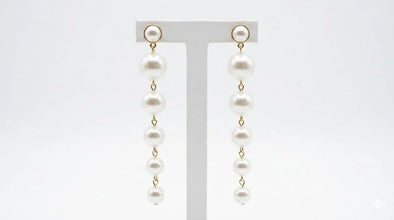 Cascading Pearl Drop Earrings