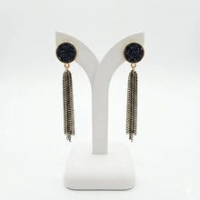 Midnight Druzy Tassel Earrings