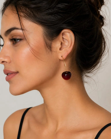 Cherry Luxe Hoop Earrings