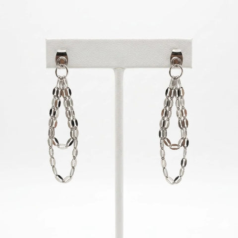 Silver Cascade Chain Earrings