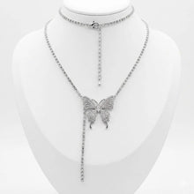 Crystal Butterfly Drop Necklace