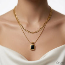 Radiant Black Stone Necklace